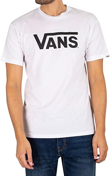 Vans vīriešu Drop V-b T-krekls, balts ar melnu uzrakstu, L – 13.99€